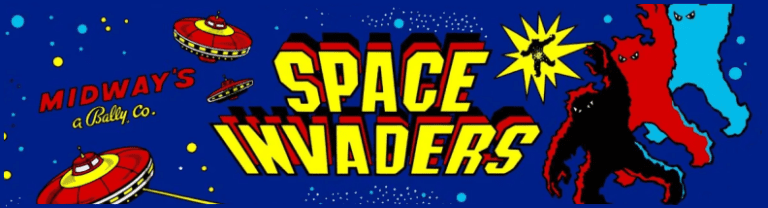 Winona Axe and Arcade 10 space invaders marquee